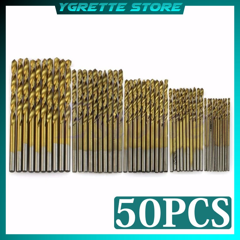 Jual YGRETTE Mata Bor Power Drill Bits Titanium Coated 40PCS 50PCS