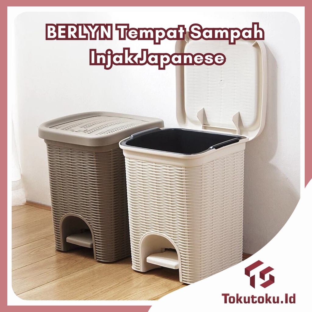 Jual Tempat Sampah Besar Injak Eatetik Motif Rotan Tong Sampah Ruang