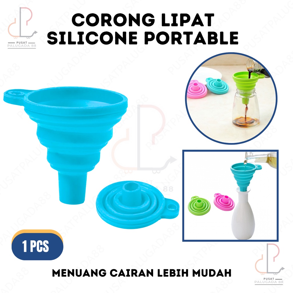 Jual Corong Air Minyak Lipat Silikon Portable Plastik Silicone Karet