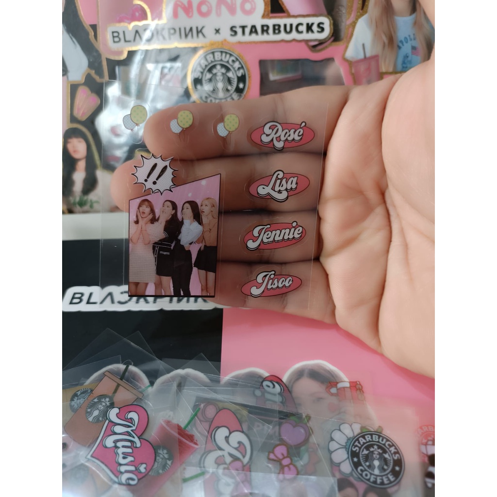 Jual ASS STICKER NONO BLACKPINK X STARBUCKS ISI 100PCS STIKER