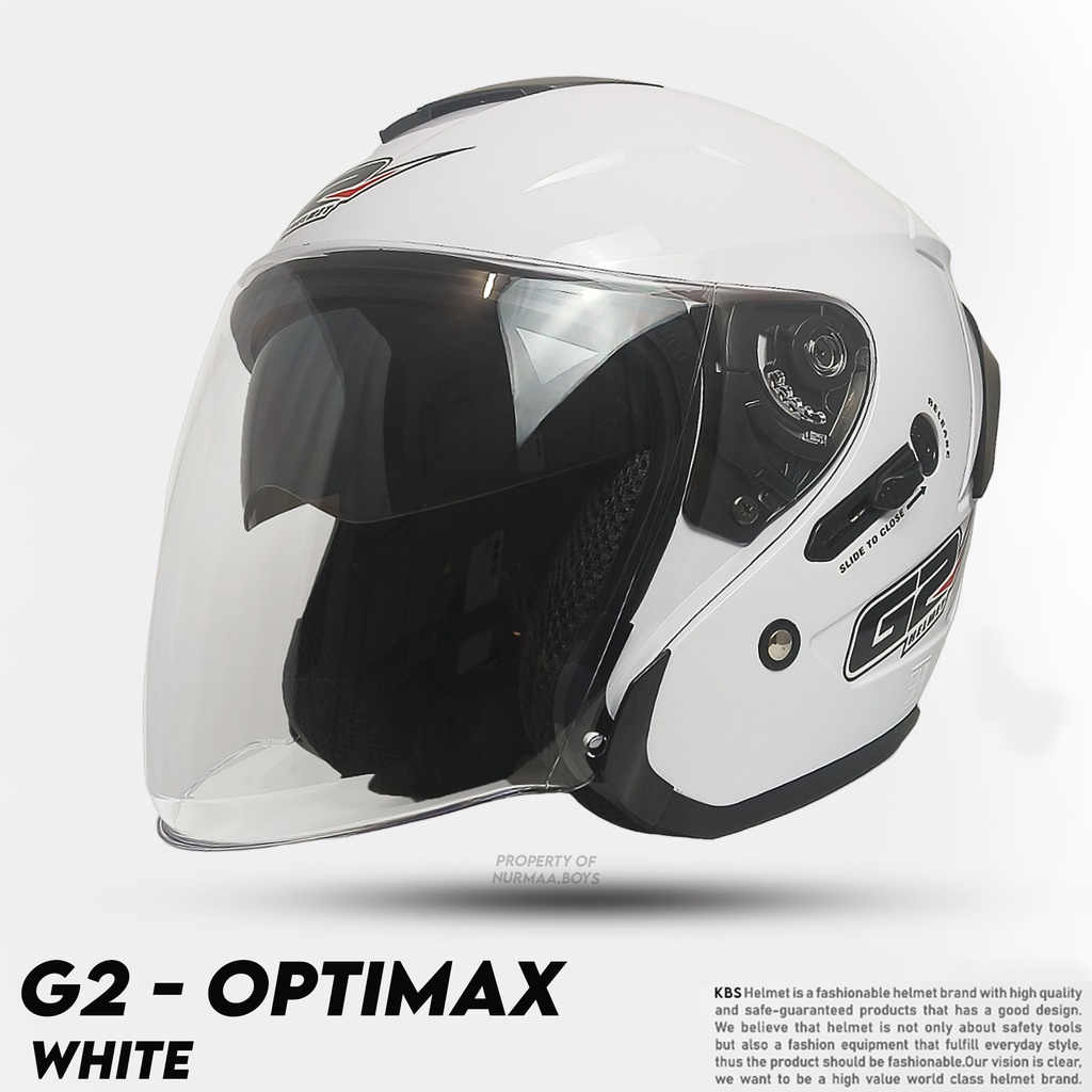 Jual Helm Half Face G Optimax Paket Ganteng White Visor Bening Helm