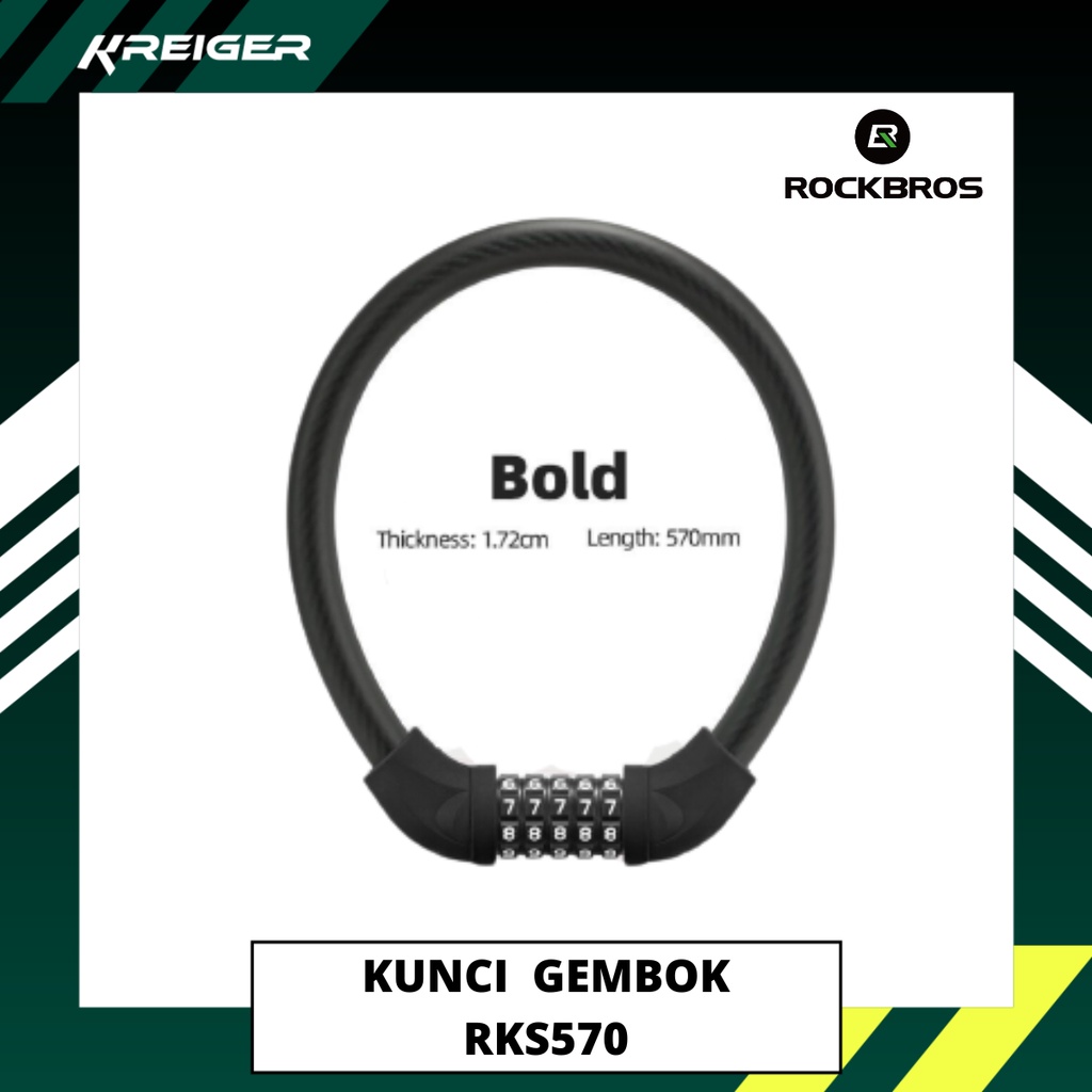 Jual Kunci Nomer Gembok Sepeda Rockbros RKS570 Anti Maling Nomor Angka