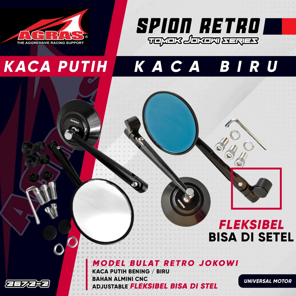 Jual Agras Spion Tomok Bulat Retro Jokowi Fleksibel Fazzio Scoopy