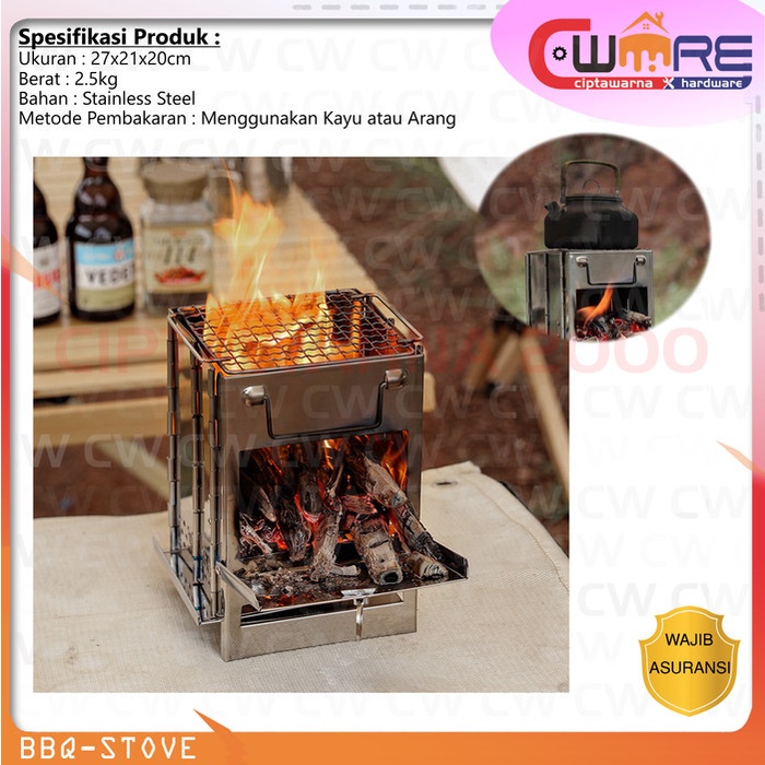 Jual Peralatan Dapur Tungku Pembakaran BBQ Kayu Bakar Api Camping