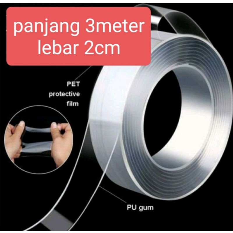 Jual Double Tape Nano Meter Lebar Cm Lakban Nano Bening Lakban Nano