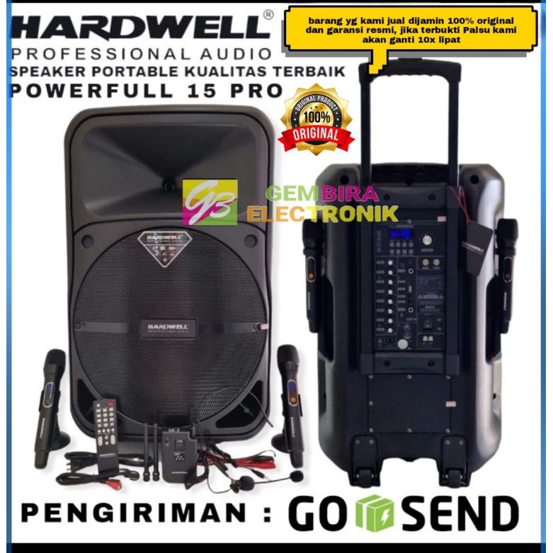 Jual Speaker Portable Hardwell Powerful Inch Pro Orginal Watt