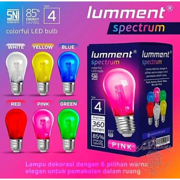 Jual Lampu Led Lumment Spectrum Watt Warna Putih Kuning Biru Merah