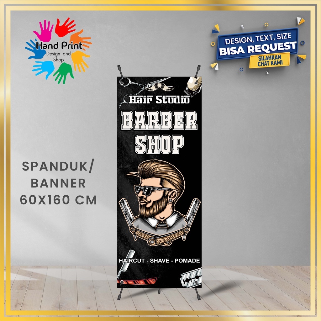 Jual Spanduk Banner Barbershop Pangkas Rambut Cukur Rambut Haircut