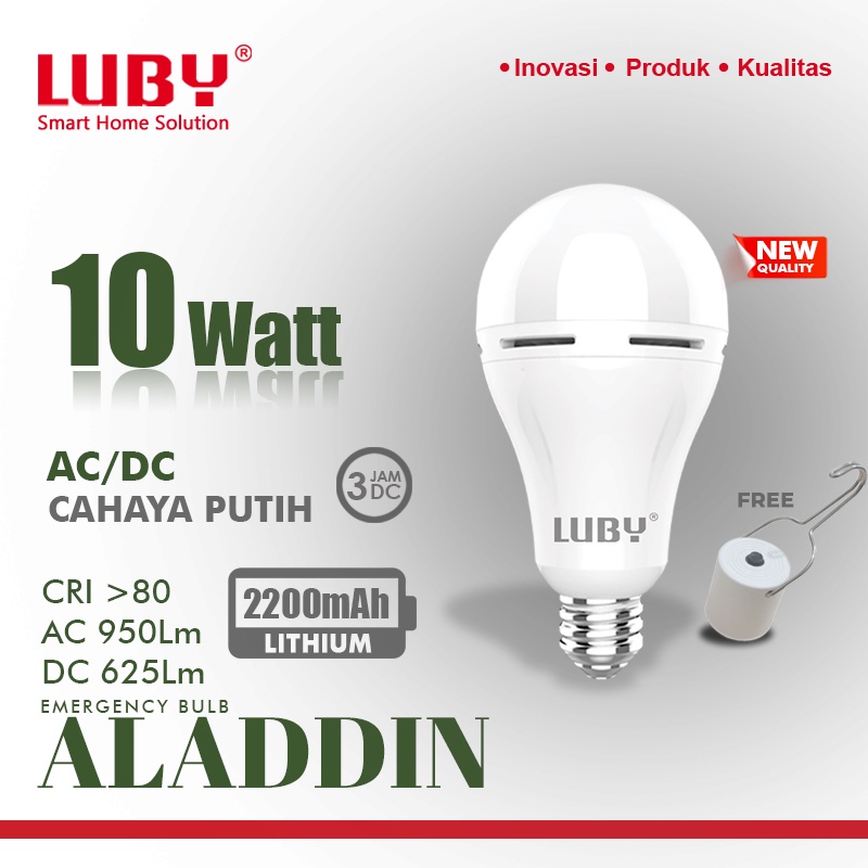 Jual Lampu Bohlam Emergency Luby LED AC DC Aladdin New 10 Watt Mati