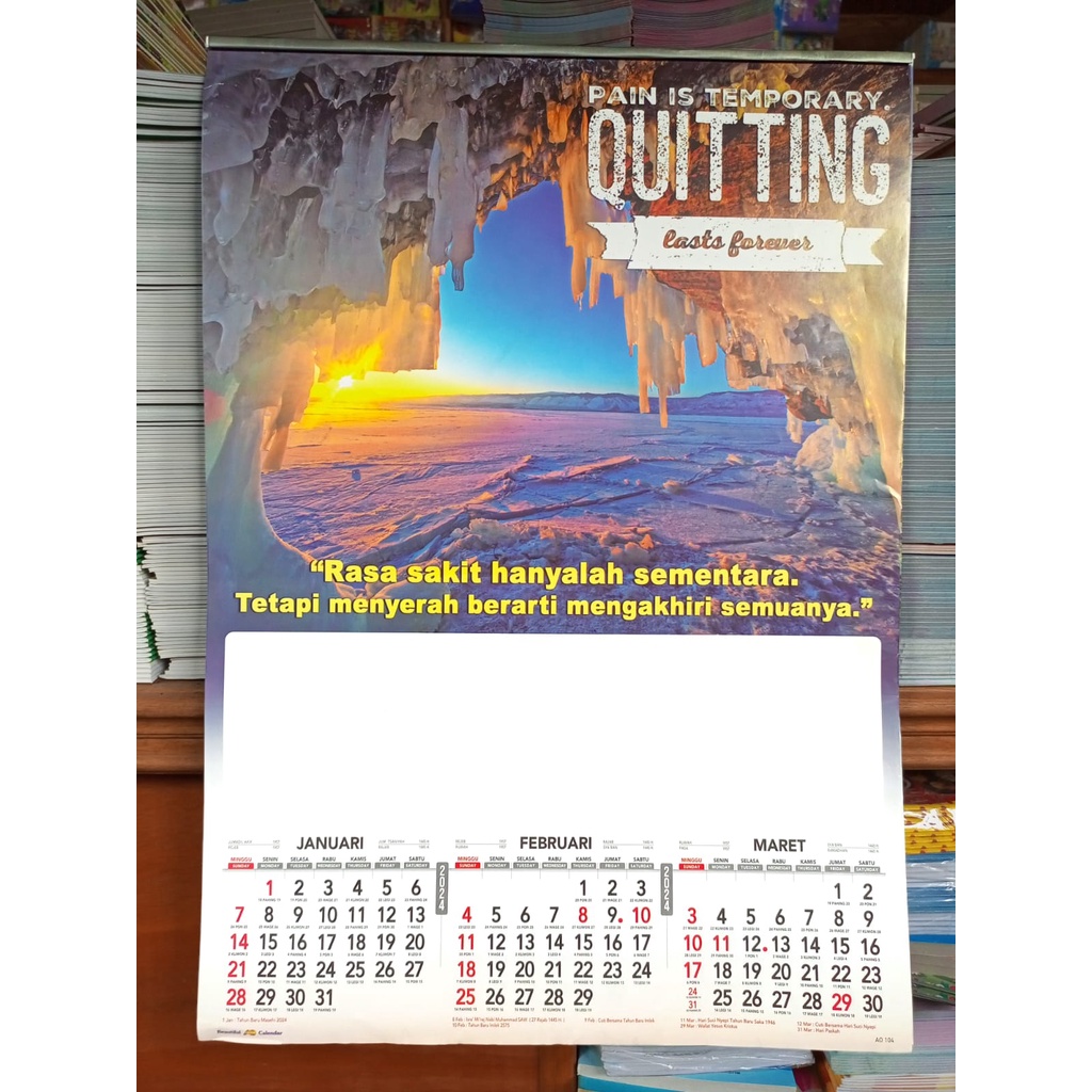 Jual KALENDER DINDING WALL KALENDER TRIWULAN TAHUN 2024 MOTIVASI