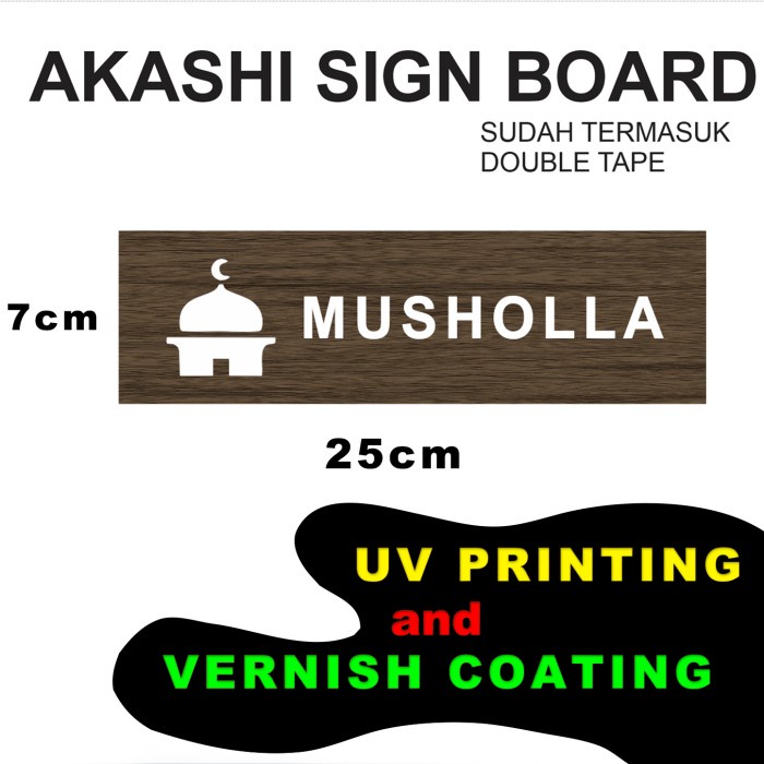 Jual Akashi Sign Board Penanda Ruangan Mushola Tempat Musholla Wt