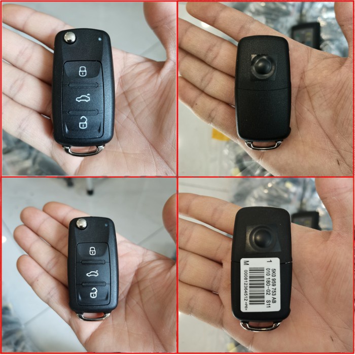 Jual Remote Kunci Lipat Flip Key Vw Volkswagen Golf Tiguan Shopee