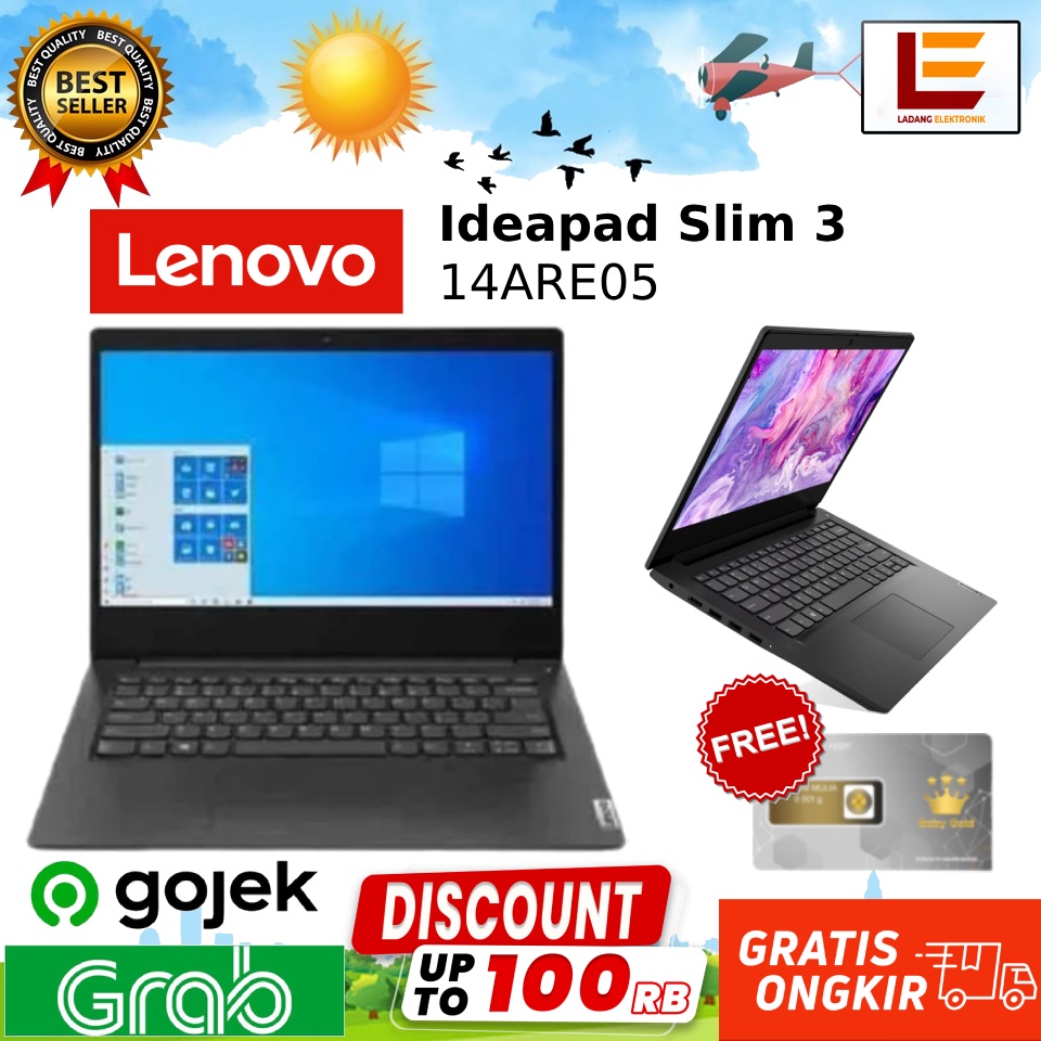 Jual Lenovo IdeaPad Slim 3 14ARE05 RYZEN 3 4300U 8GB 512GB W10 OHS