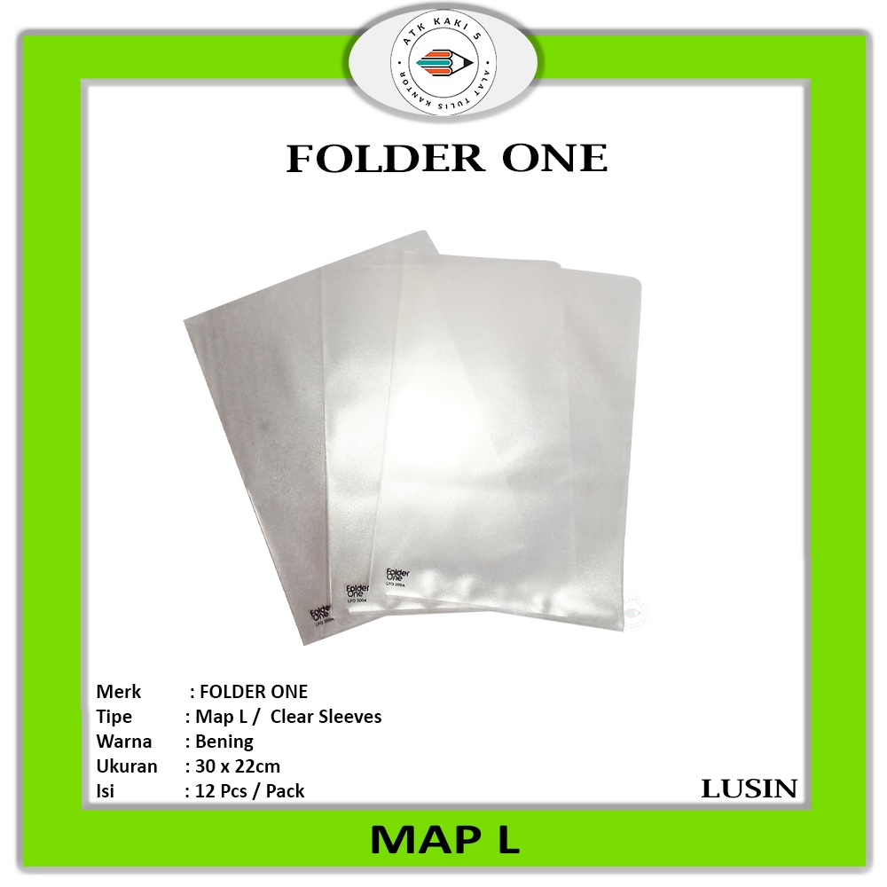 Jual FOLDER ONE Map L Clear Sleeve Holder A4 CPP Kulit Jeruk