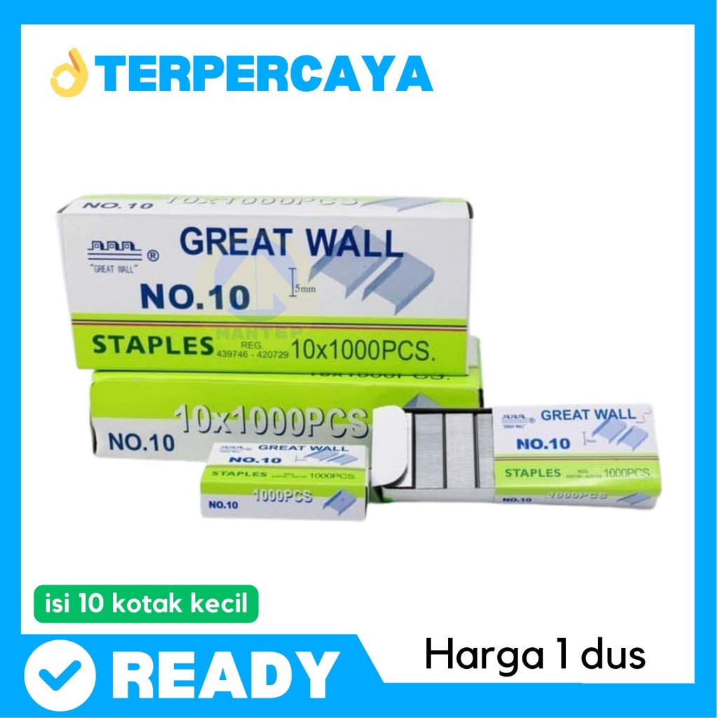 Jual Isi Klip Stapler Staples Great Wall No Mm Shopee