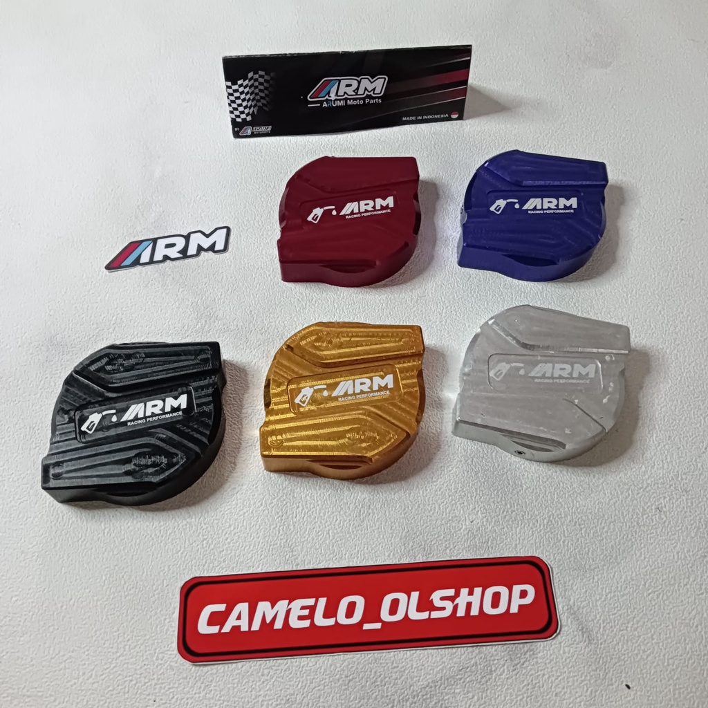 Jual FUEL CAP COVER TUTUP TANGKI FULL CNC ARM UNIVERSAL MATIC BEBEK