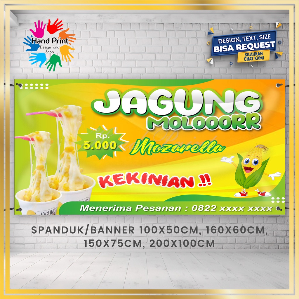 Jual Cetak Spanduk Banner Mmt Es Jagung Mozarella Es Jus Buah Es