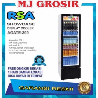 Jual SHOWCASE RSA AGATE 300 5 RAK DISPLAY COOLER KULKAS LOW WATT