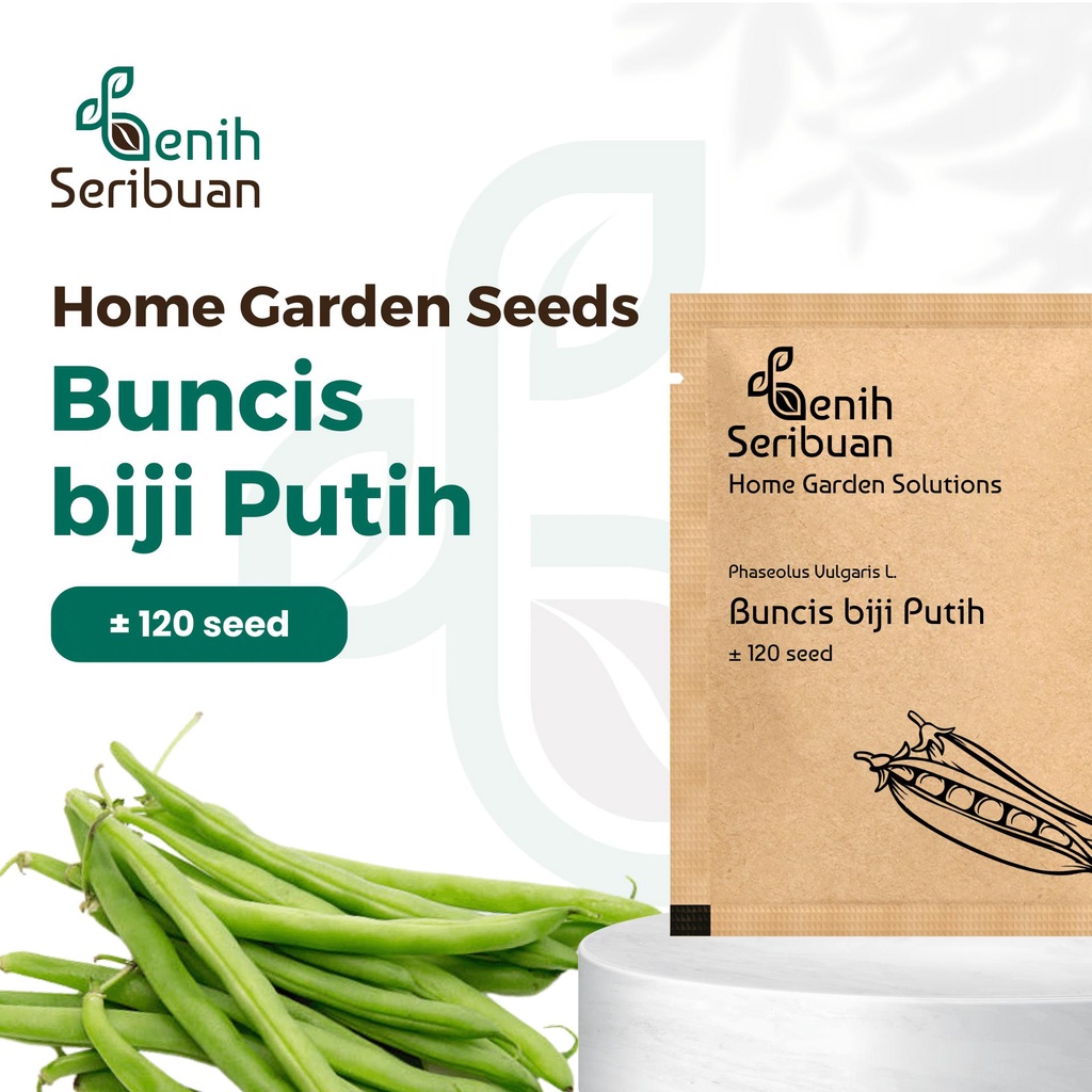 Jual Biji Benih Bibit Buncis Putih Unggul Kemasan Premium Kraft