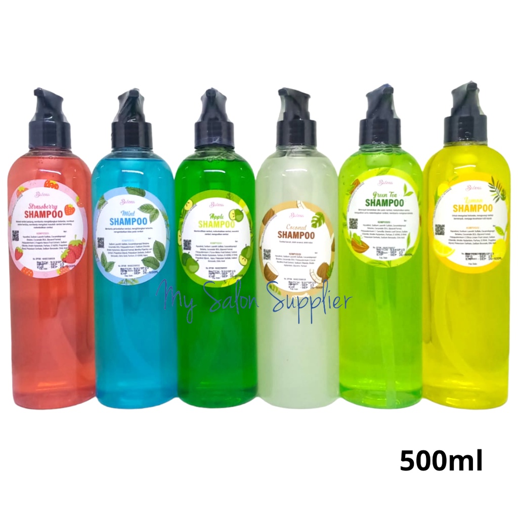 Jual Balena Shampoo Botol Pump 500ML Apel Lemon Strawberry