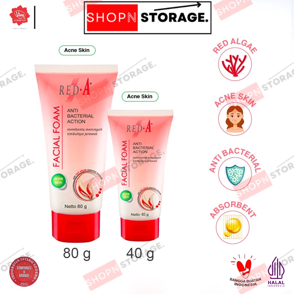 Jual Red A Facial Foam For Acne Skin With Oil Absorbent Triclosan