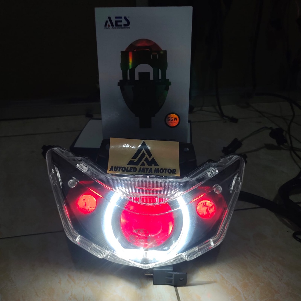 Jual REFLEKTOR BEAT DELUXE COSTUM BILED TURBO SE 55 WATT Shopee Indonesia