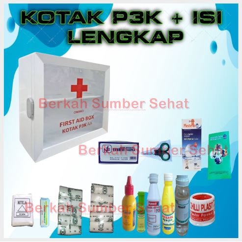 Jual Paket Kotak P3K Dinding 2 Ruang Lengkap Plus Isi Paket Lengkap