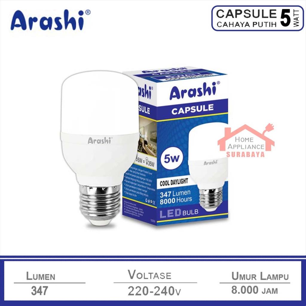 Jual ARASHI Lampu LED Capsule 5W 10W 15W 30W 45W 55W 60W Cahaya Putih