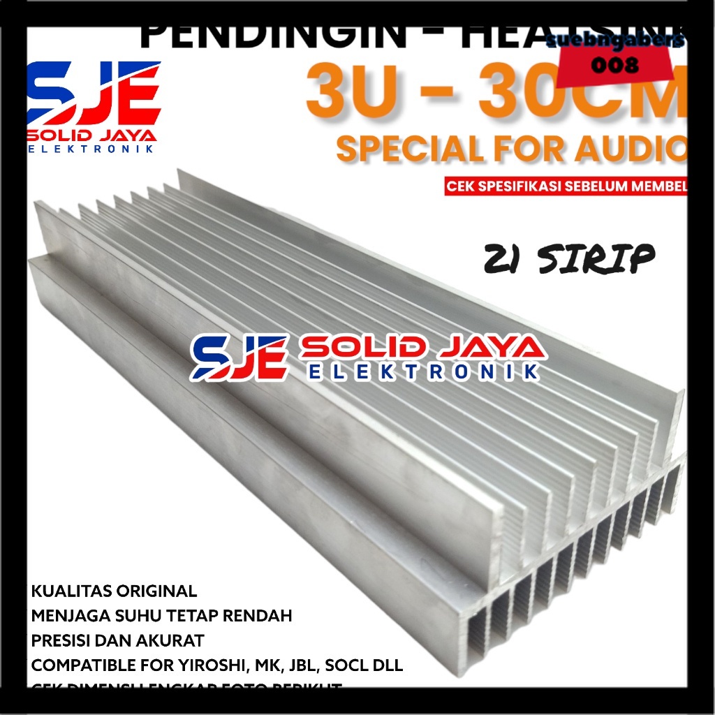 Jual Pendingin Heatsink 3U 30 Cm Model 21 Sirip Yiroshi Socl Jbl Socl