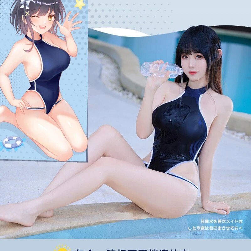 Jual Preorder Japanese Open Crotch Bodysuit Backless Women Swimsuit