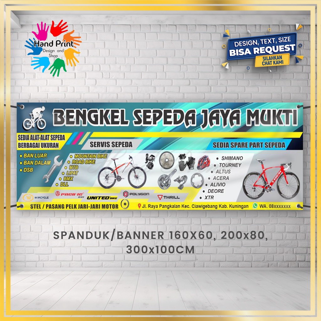 Jual Cetak SPANDUK BANNER MMT Bengkel Motor Service Motor Variasi