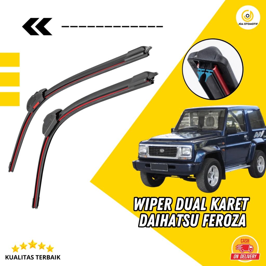 Jual 1 SET 2 PCS Wiper Mobil Dual Blade Daihatsu Feroza Wiper