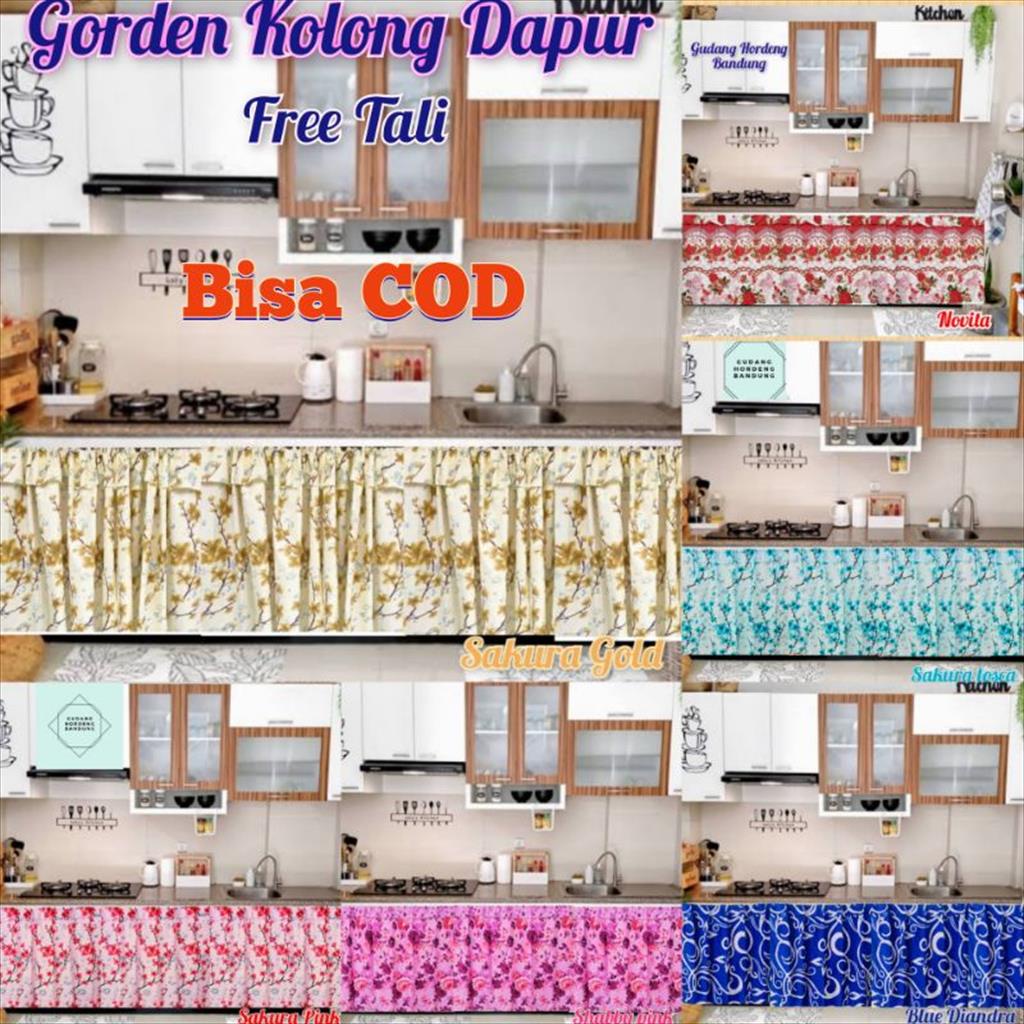 Jual JT Part 1 GORDEN KOLONG DAPUR HORDENG MEJA KOMPOR MOTIF BUNGA