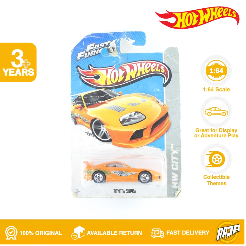 Jual Hotwheels Toyota Supra Fast Furious Orange Card Jelek Shopee