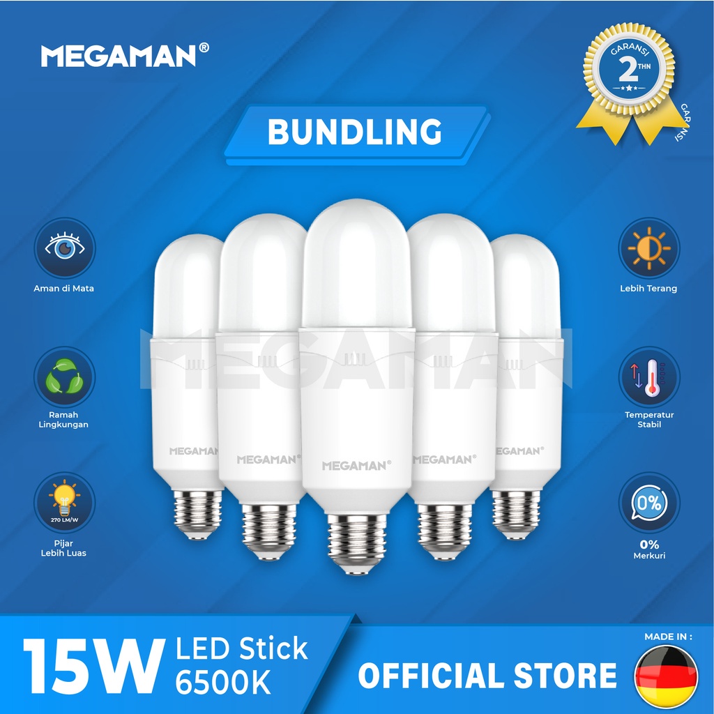 Jual MEGAMAN Paket Lampu 5pcs Multipack Bundling 5pcs LED MEGAMAN