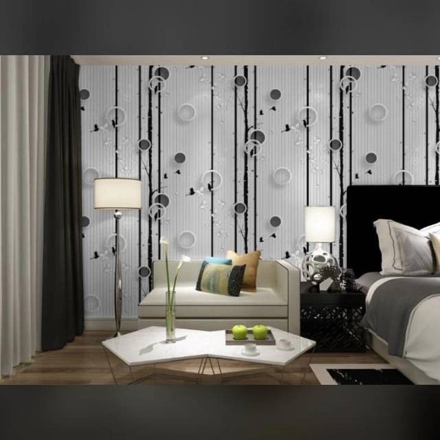 Jual WALLPAPER STIKER DINDING CORAK POLKADOT HITAM Shopee Indonesia