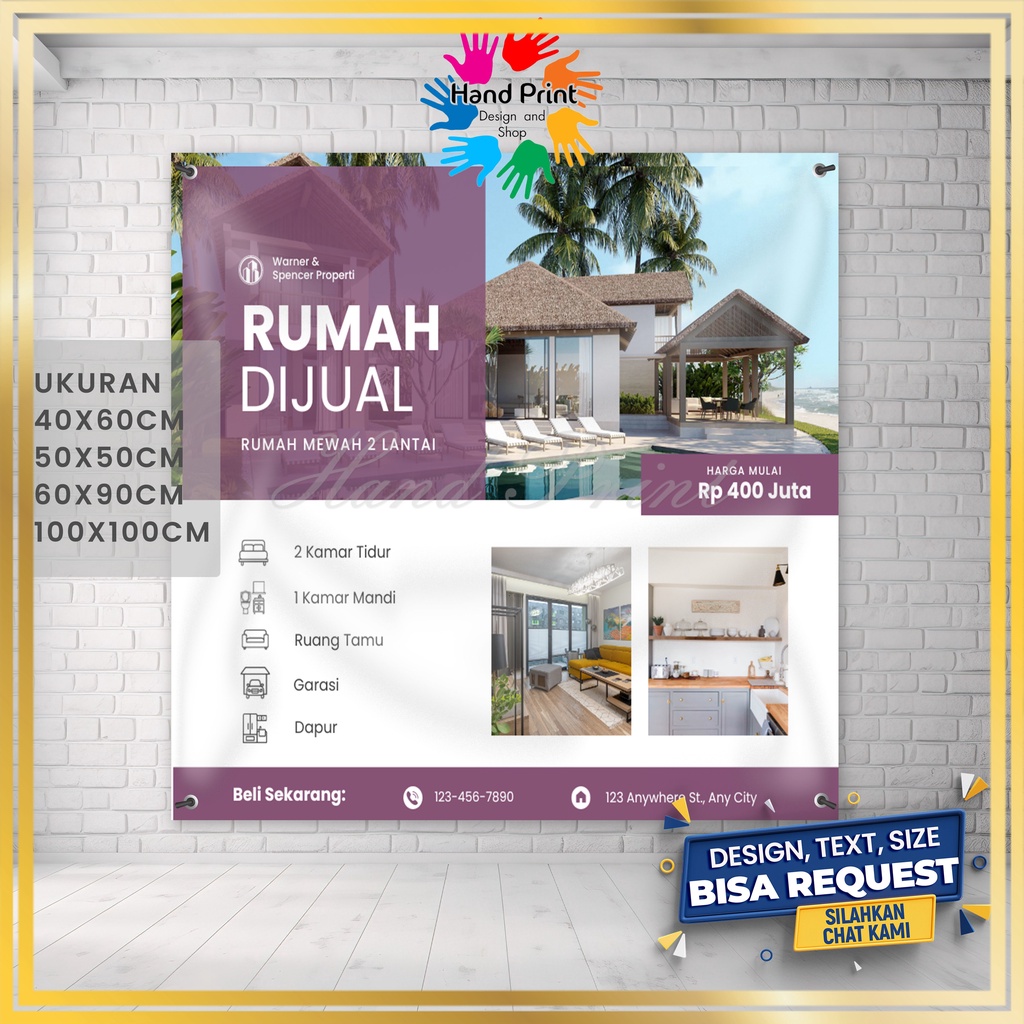 Jual SPANDUK BANNER MMT Jual Rumah Sewa Rumah Kontrakan Kosan Jual