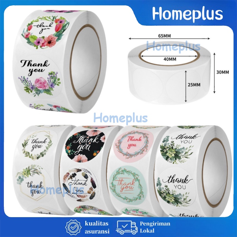 Jual HomePlus Sticker Thank You Roll Isi 500 Pcs Sticker Amplop Warna