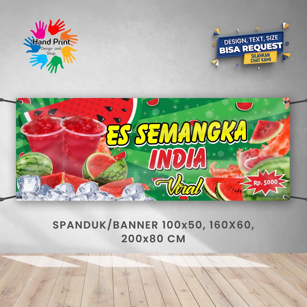 Jual Spanduk Banner Es Semangka India Viral Hijau B Gratis Memesan