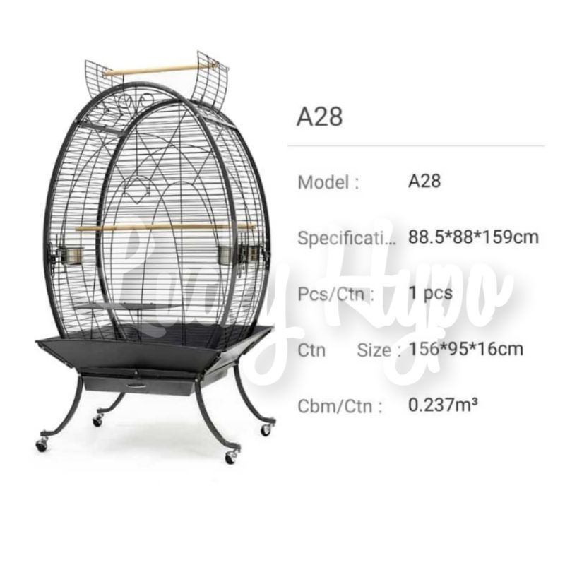 Jual A28 Dayang Bird Cage Oval Kandang Burung Cockatoo Sun Conure Macaw