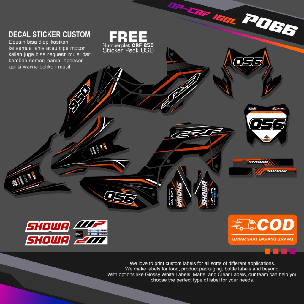 Jual Decal Crf L Sticker Fullbody Kode Dp Crf P P Shopee