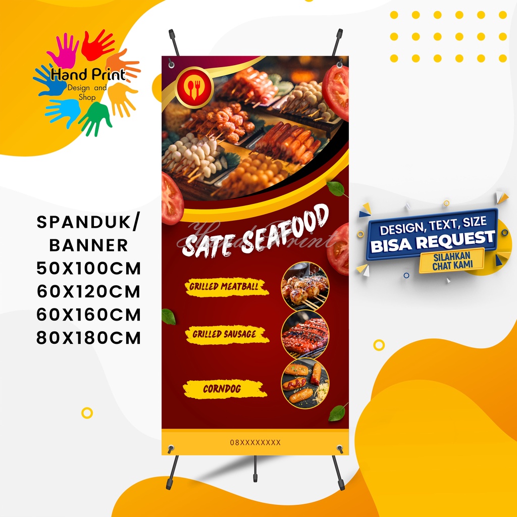 Jual Spanduk Banner Mmt Seblak Ceker Sosis Bakar Bakso Mercon Sate