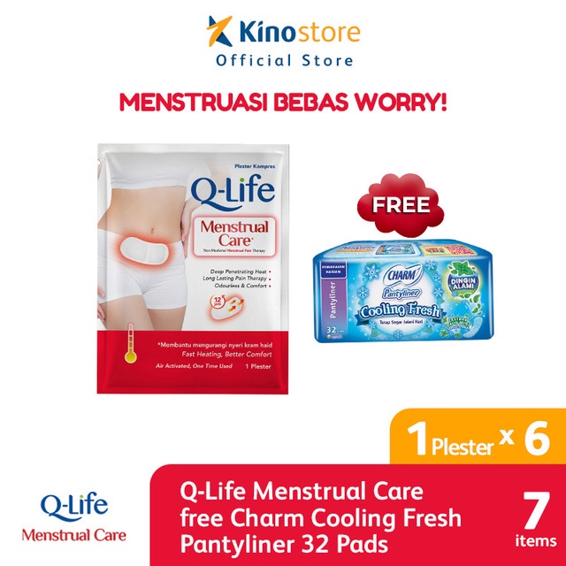 Jual Q Life Menstrual Care X Free Charm Cooling Fresh Pantyliner