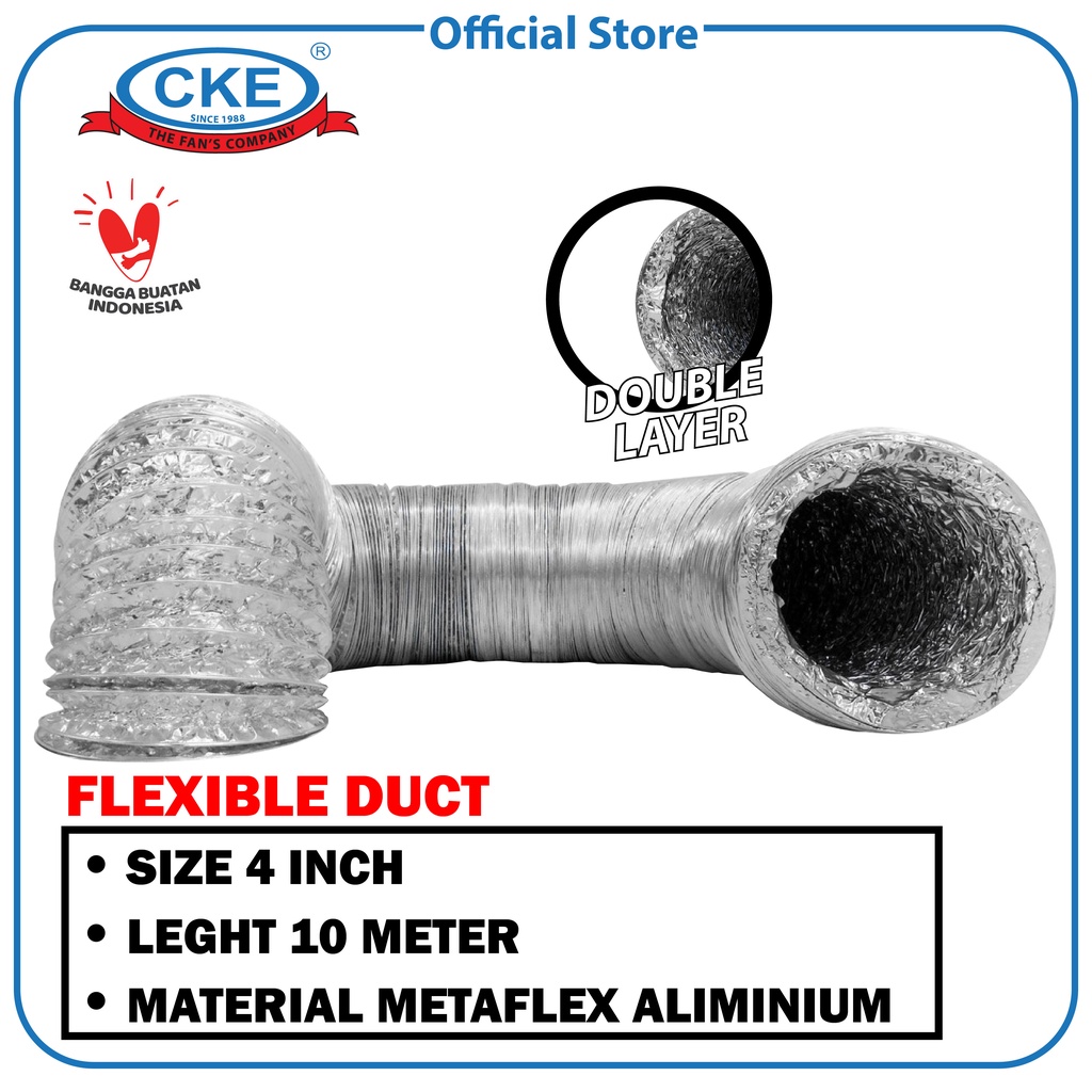 Jual Aluminium Selang Flexible Duct Ducting 4 Inch Fleksible Cerobong