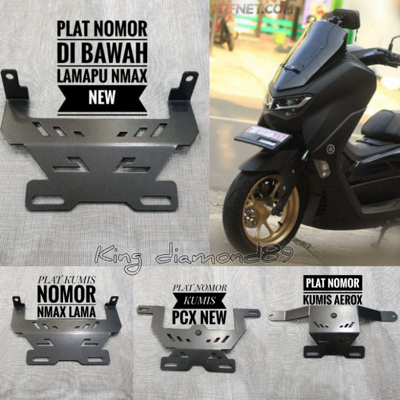 Jual Breket Plat Nomor Depan Dudukan Plat Nomor Model Breket Kumis Nmax