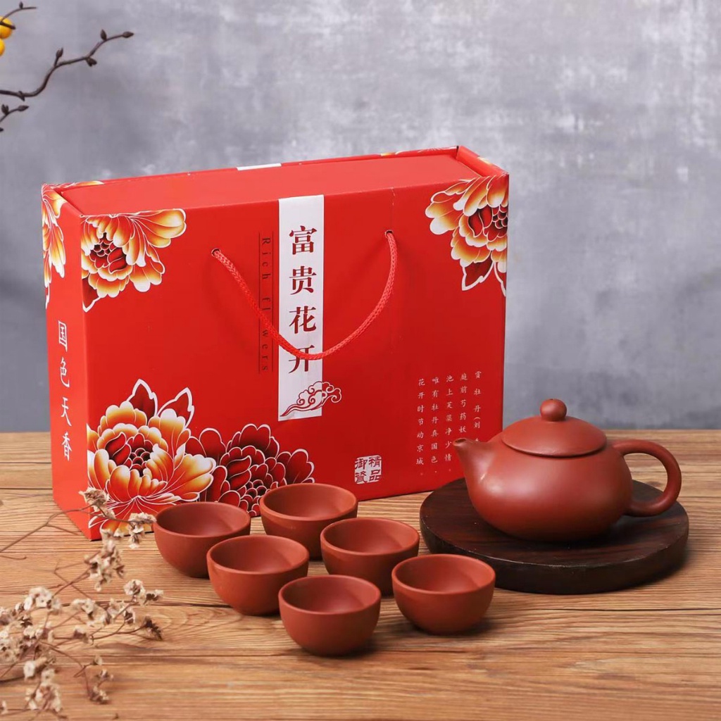 Jual COD AVELINE CHINESE TEAPOT SET CERAMIC 6CUP CANGKIR SET TEH CHINA