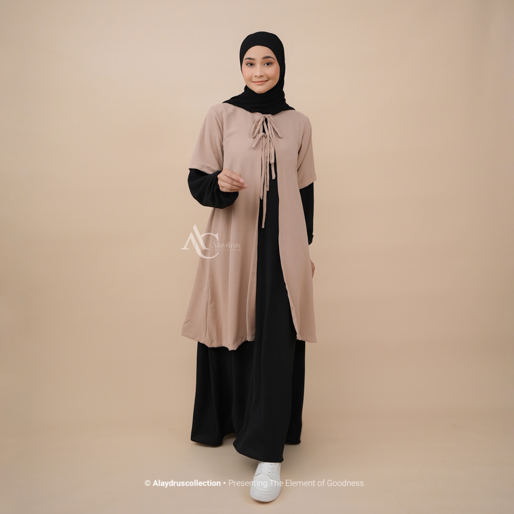 Jual Naya Abaya Gamis Syari Abaya Turkey Muslimah Bahan Crinkle Hitam