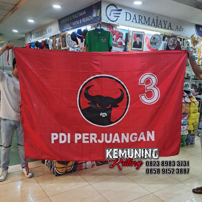 Jual ARAA Bendera Partai Pdi Perjuangan 150x225 Cm Shopee Indonesia