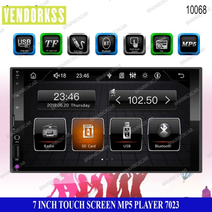 Jual Headunit Mobil 7023 MP5 Player 7 Inch Tape Mobil TV Double Din