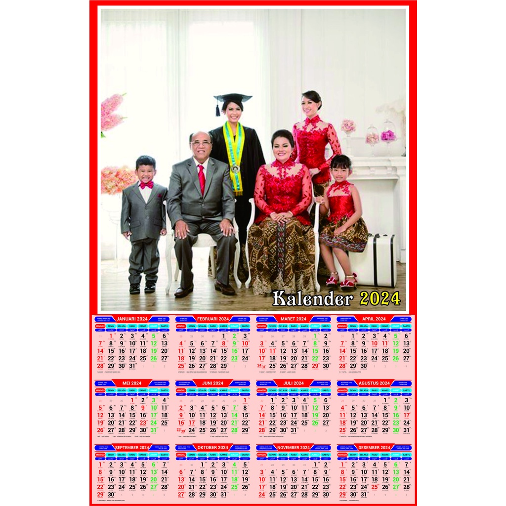 Jual Cetak Kalender Foto Custom Dinding Plus Kaleng Gantung 2024 1 Foto